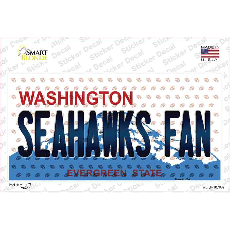 LP-10783s-M Seahawks Fan Washington Novelty Sticker Decal, Medium