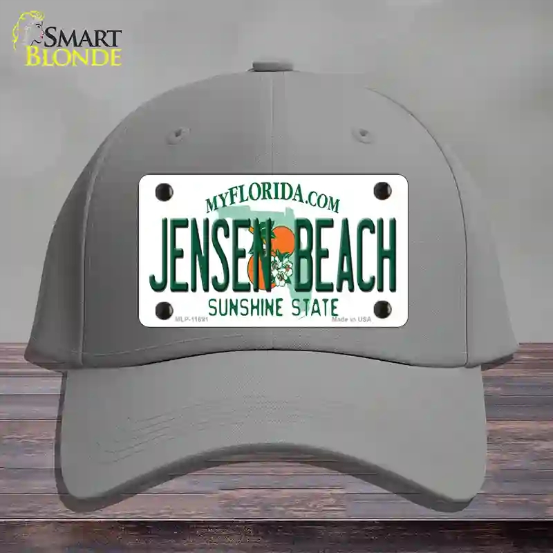HAT23-MLP-11691 Jensen Beach Florida Novelty License Plate Hat, Cotton - Gray