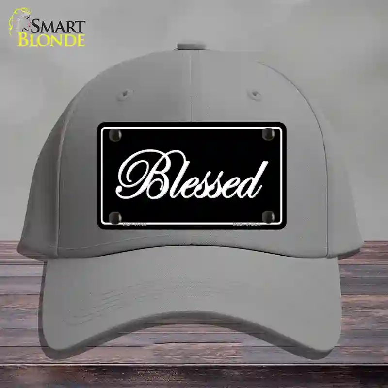 HAT23-MLP-11703 Blessed Black Novelty License Plate Hat, Cotton - Gray