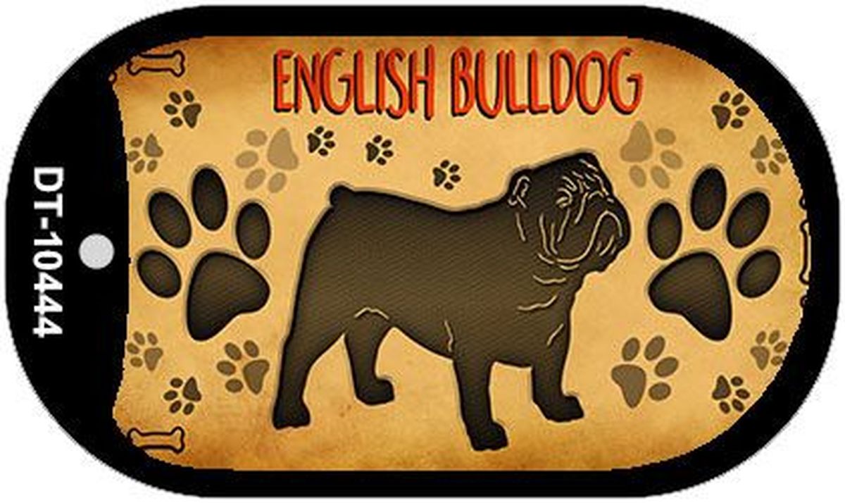 Picture of Smart Blonde DT-10444 1.5 x 2 in. English Bulldog Novelty Metal Dog Tag Necklace
