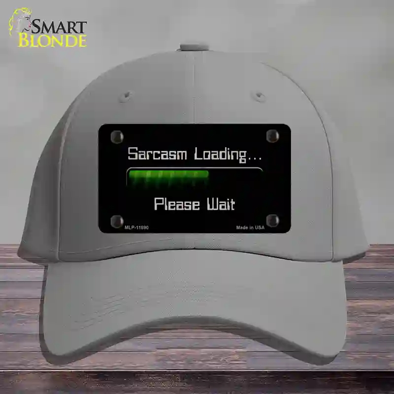 HAT23-MLP-11890 Sarcasm Loading Novelty License Plate Hat, Cotton - Gray