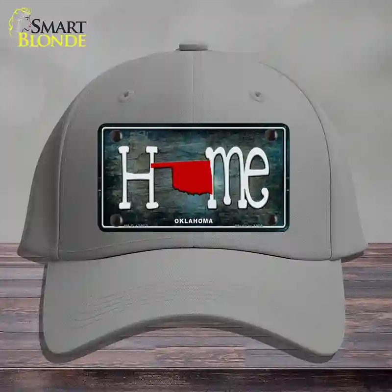 HAT23-MLP-12027 Oklahoma Home State Outline Novelty License Plate Hat, Cotton - Gray