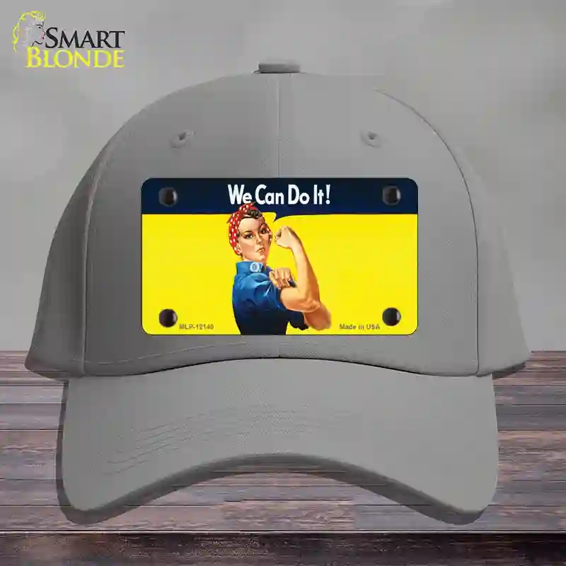 HAT23-MLP-12140 We Can Do It Novelty License Plate Hat, Cotton - Gray