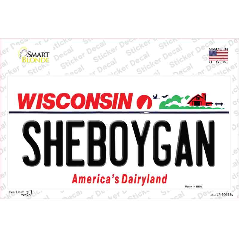 LP-10618s-M Sheboygan Wisconsin Novelty Sticker Decal, Medium