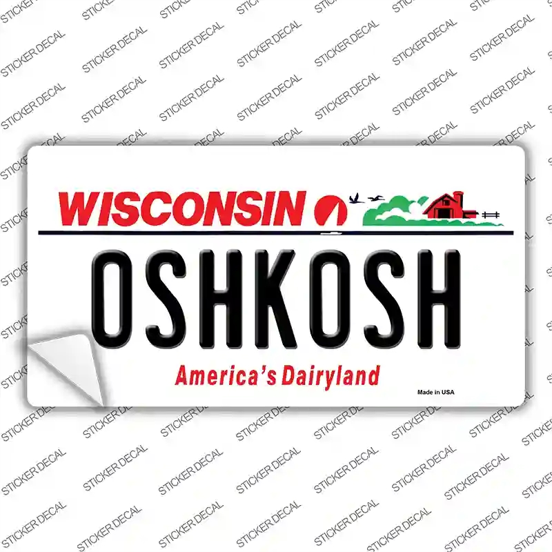 LP-10619s-L Oshkosh Wisconsin Novelty Sticker Decal, Large