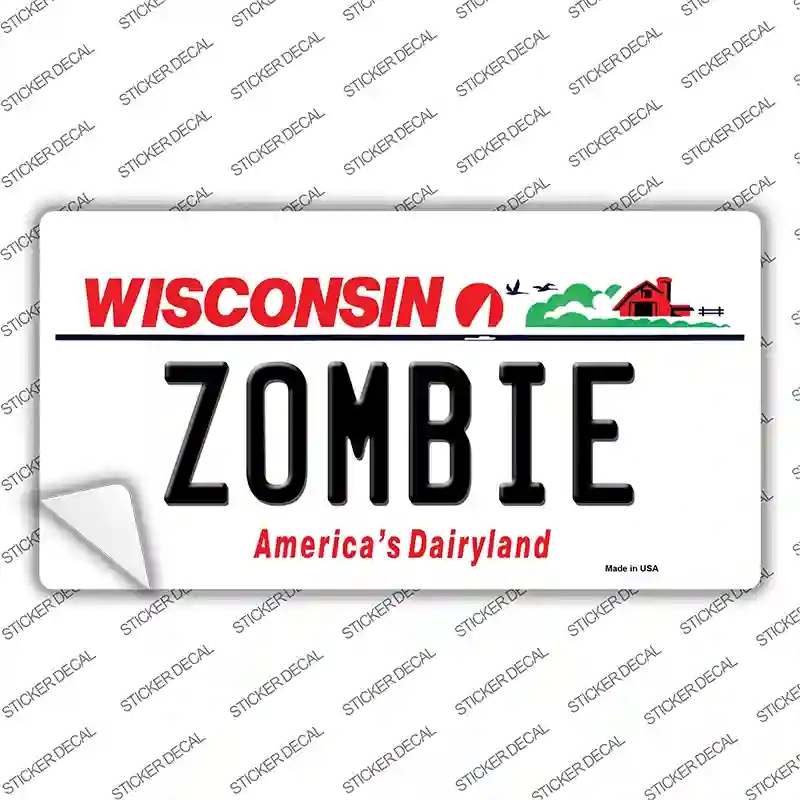 LP-10639s-S Zombie Wisconsin Novelty Sticker Decal, Small