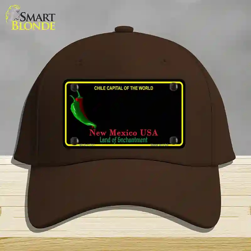 HAT24-MLP-11751   Mexico Blank Black State Novelty License Plate Hat, Cotton - Dark Brown