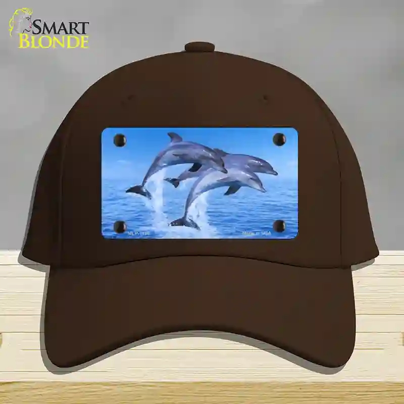 HAT24-MLP-1186 Dolphins Novelty License Plate Hat, Cotton - Dark Brown