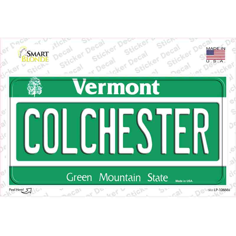 LP-10666s-M Colchester Vermont Novelty Sticker Decal, Medium