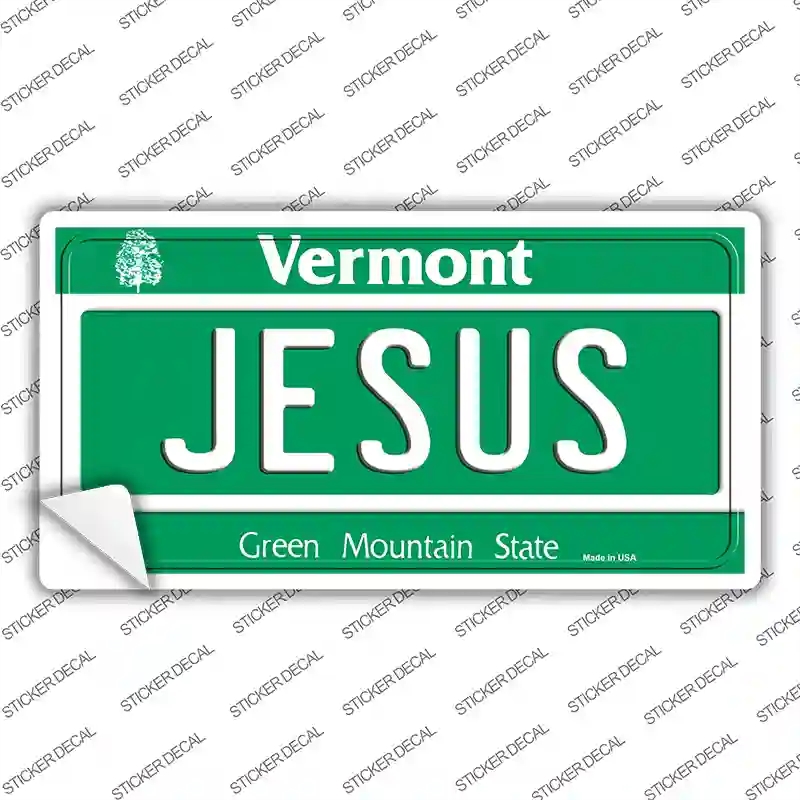LP-10680s-L Jesus Vermont Novelty Sticker Decal, Large