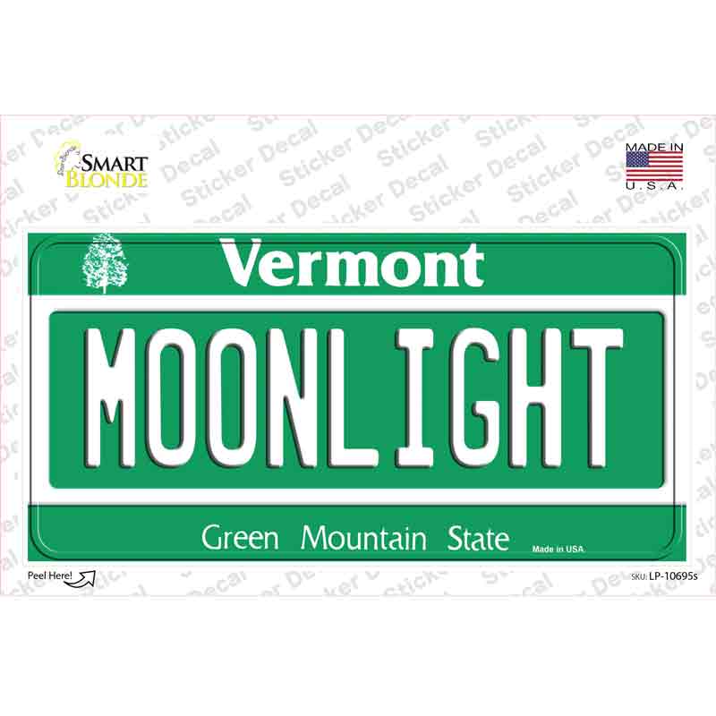 LP-10695s-M Moonlight Vermont Novelty Sticker Decal, Medium