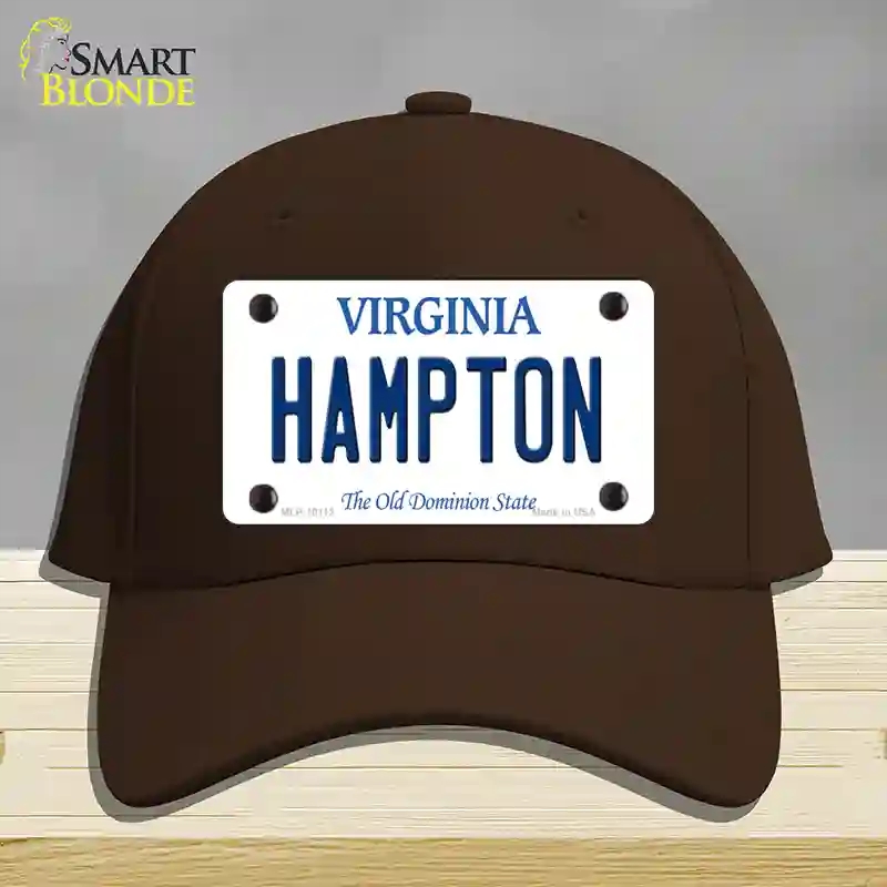 HAT24-MLP-10112 Hampton Virginia Novelty License Plate Hat, Cotton - Dark Brown