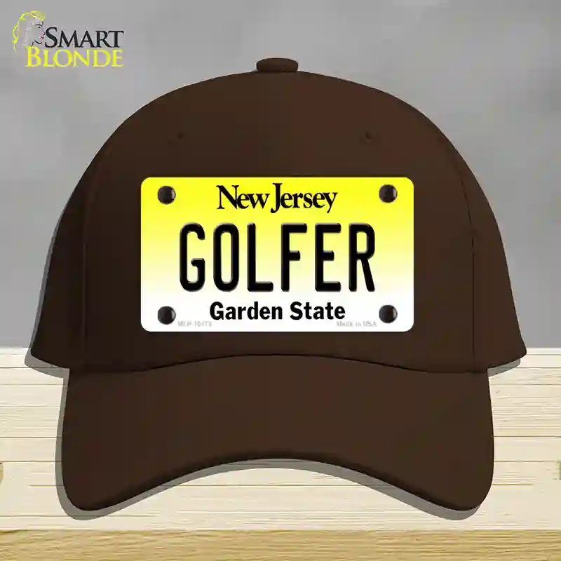 HAT24-MLP-10175 Golfer   Jersey Novelty License Plate Hat, Cotton - Dark Brown