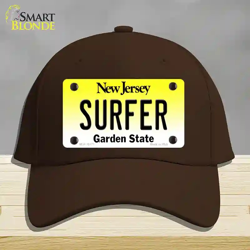 HAT24-MLP-10177 Surfer   Jersey Novelty License Plate Hat, Cotton - Dark Brown