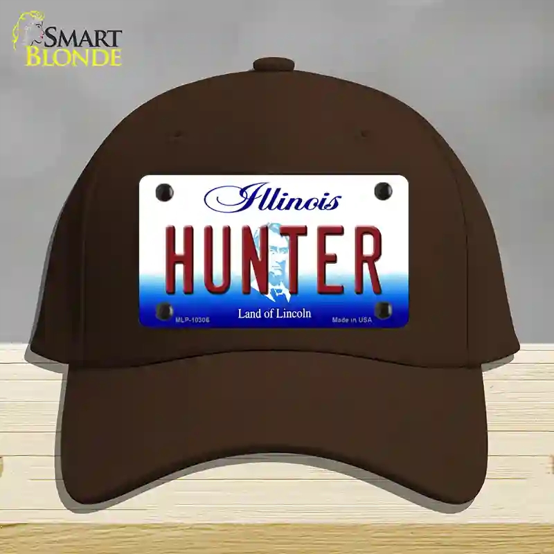 HAT24-MLP-10306 Hunter Illinois Novelty License Plate Hat, Cotton - Dark Brown