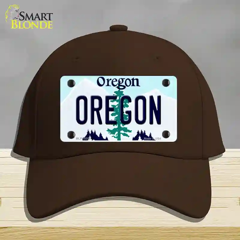 HAT24-MLP-10338 Oregon Tree Novelty License Plate Hat, Cotton - Dark Brown