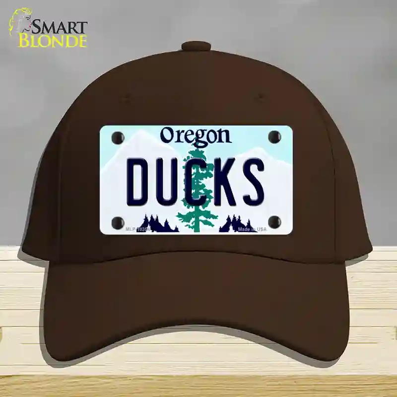 HAT24-MLP-10354 Ducks Oregon Novelty License Plate Hat, Cotton - Dark Brown