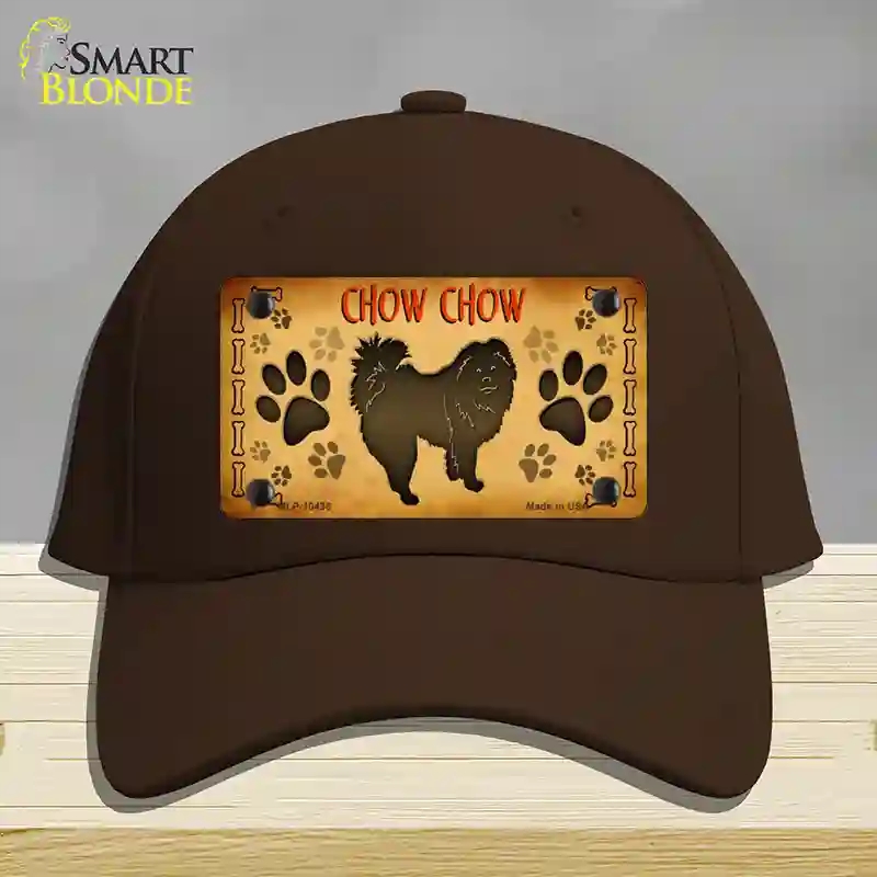 HAT24-MLP-10438 Chow Chow Novelty License Plate Hat, Cotton - Dark Brown