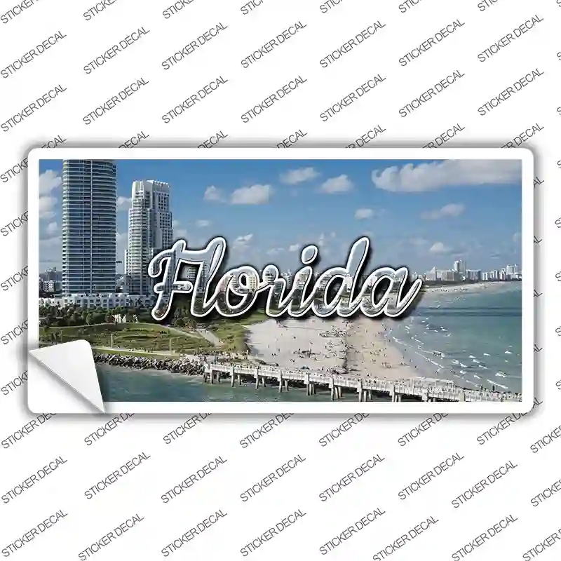 LP-11592s-S Florida White Sand Beach State Novelty Sticker Decal, Small