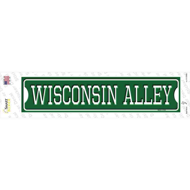 K-1098s-M Wisconsin Alley Novelty Narrow Sticker Decal, Medium