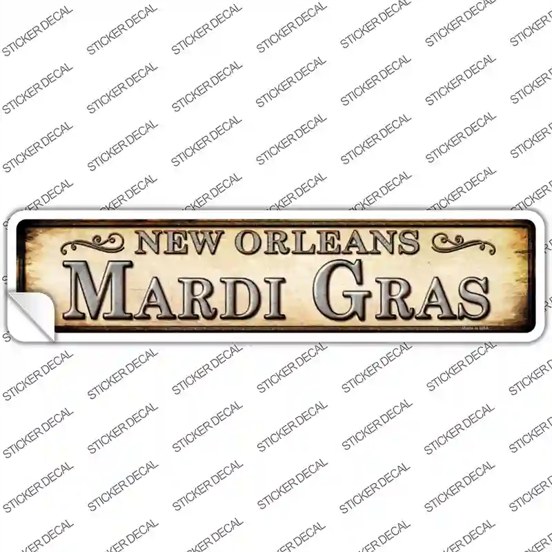 K-1114s-S Mardi Gras   Orleans Novelty Narrow Sticker Decal, Small