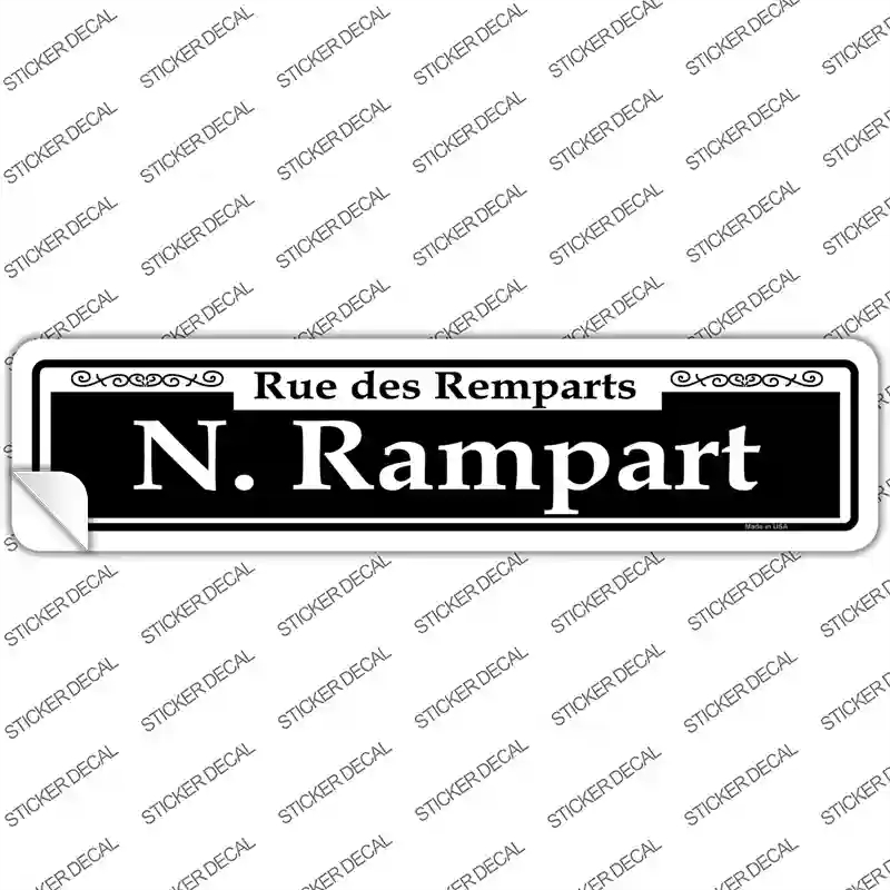 K-1135s-S N. Rampart Novelty Narrow Sticker Decal, Small