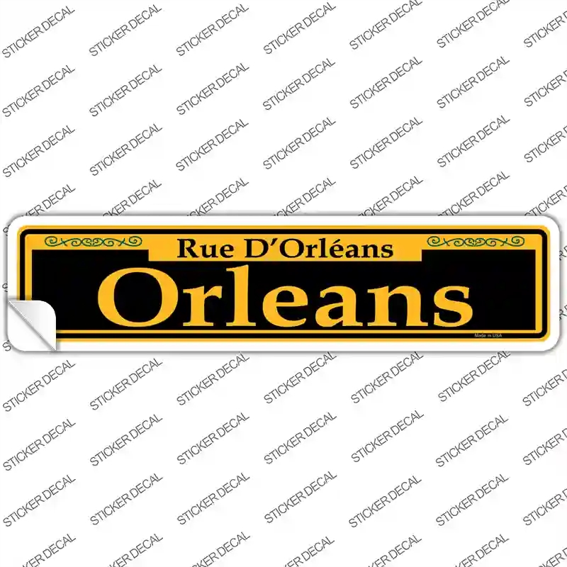 K-1176s-S Orleans Yellow Novelty Narrow Sticker Decal, Small