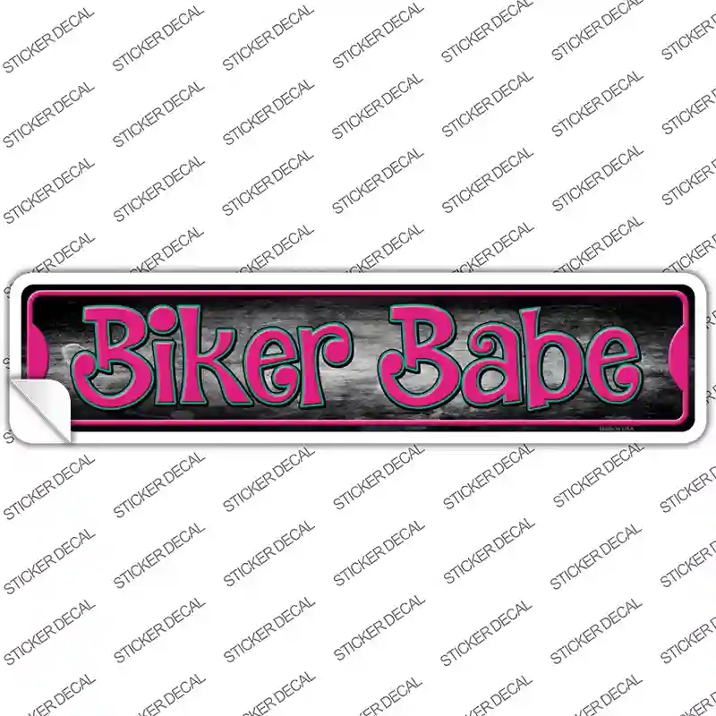 K-522s-S Biker Babe Pink Novelty Narrow Sticker Decal, Small