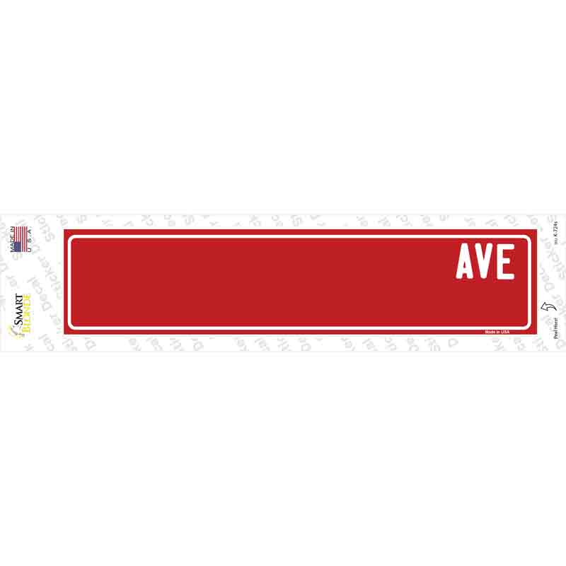 K-724s-M Red Avenue Blank Novelty Narrow Sticker Decal, Medium