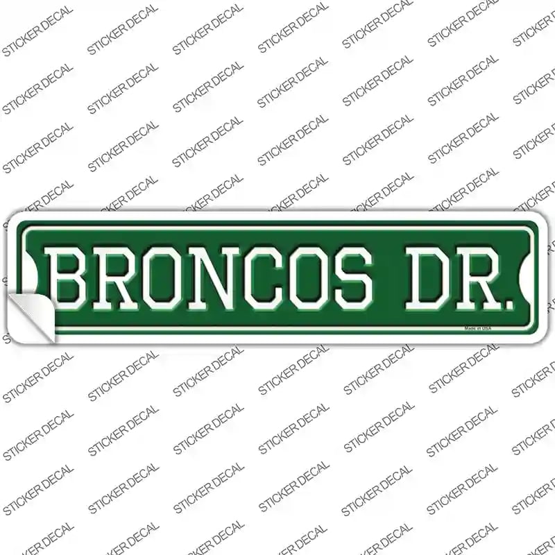 K-947s-XL Broncos Dr Novelty Narrow Sticker Decal, Extra Large