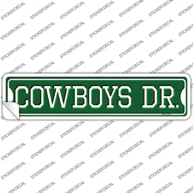 K-954s-XL Cowboys Dr Novelty Narrow Sticker Decal, Extra Large