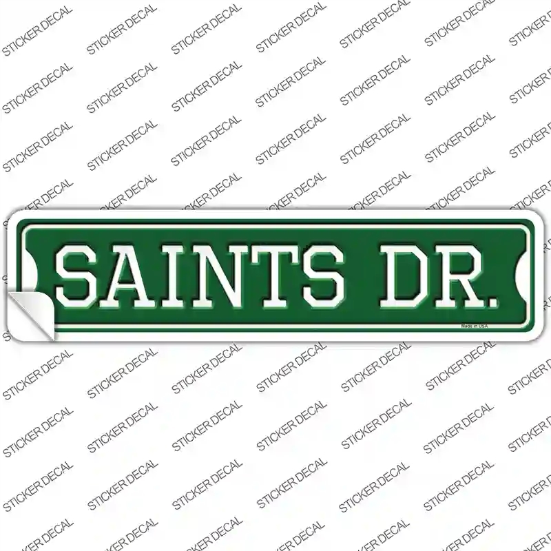 K-969s-S Saints Dr Novelty Narrow Sticker Decal, Small