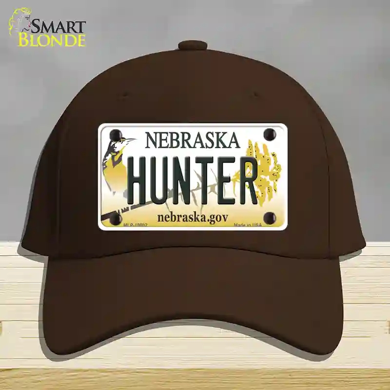 HAT24-MLP-10602 Hunter Nebraska Novelty License Plate Hat, Cotton - Dark Brown