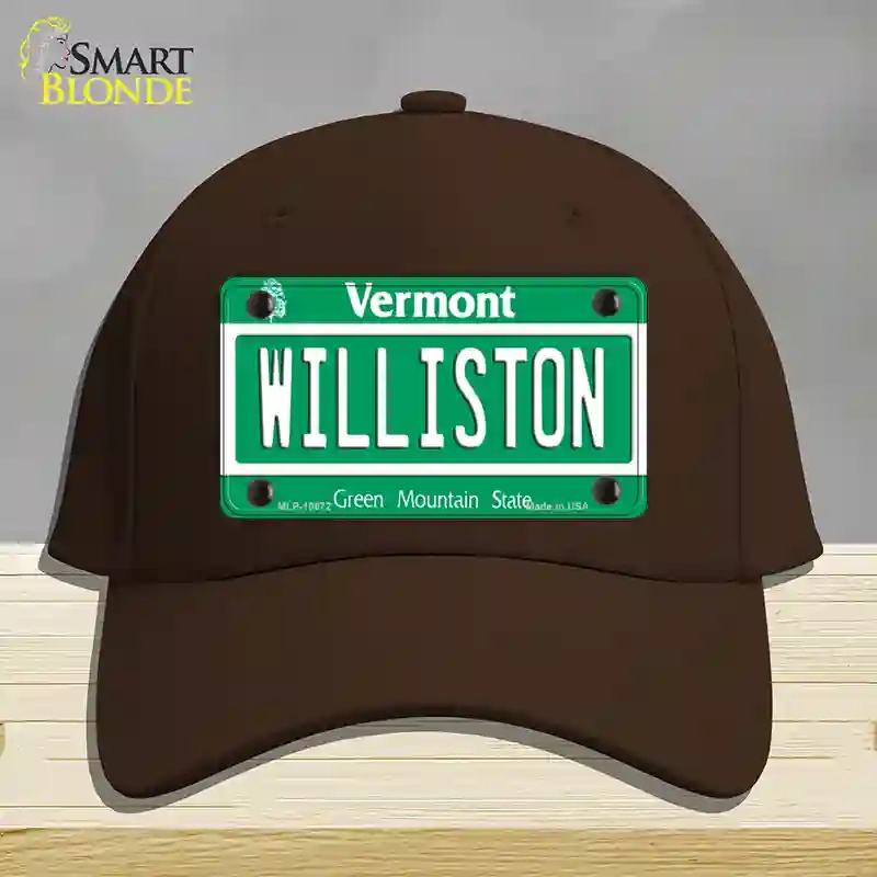 HAT24-MLP-10672 Williston Vermont Novelty License Plate Hat, Cotton - Dark Brown