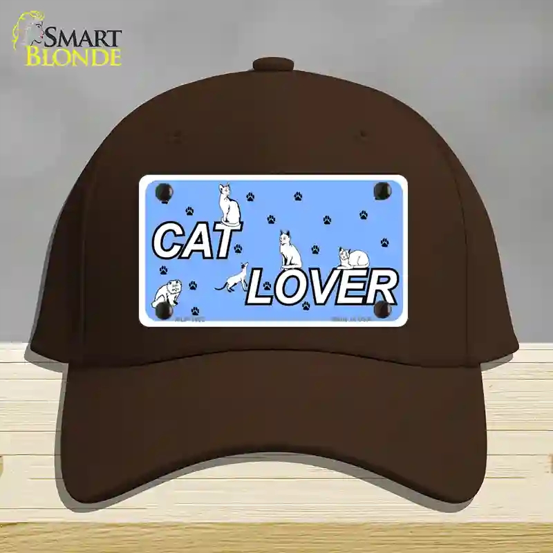 HAT24-MLP-1162 Cat Lover Novelty License Plate Hat, Cotton - Dark Brown