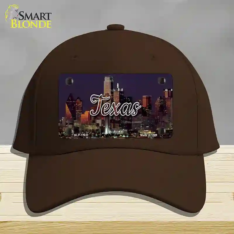 HAT24-MLP-11632 Texas City Lights Novelty License Plate Hat, Cotton - Dark Brown