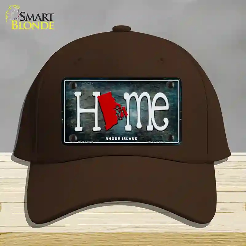 HAT24-MLP-12030 Rhode Island Home State Outline Novelty License Plate Hat, Cotton - Dark Brown