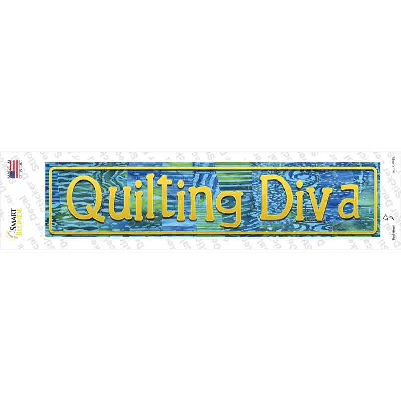 K-448s-M Quilting Diva Novelty Narrow Sticker Decal, Medium