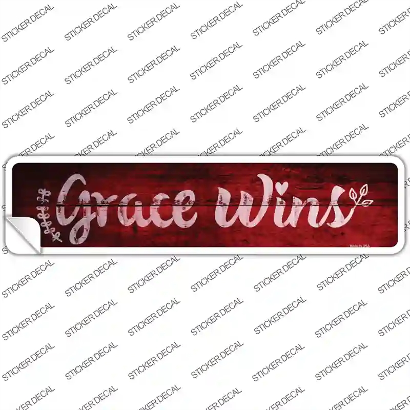 K-909s-XL Grace Wins Novelty Narrow Sticker Decal, Extra Large