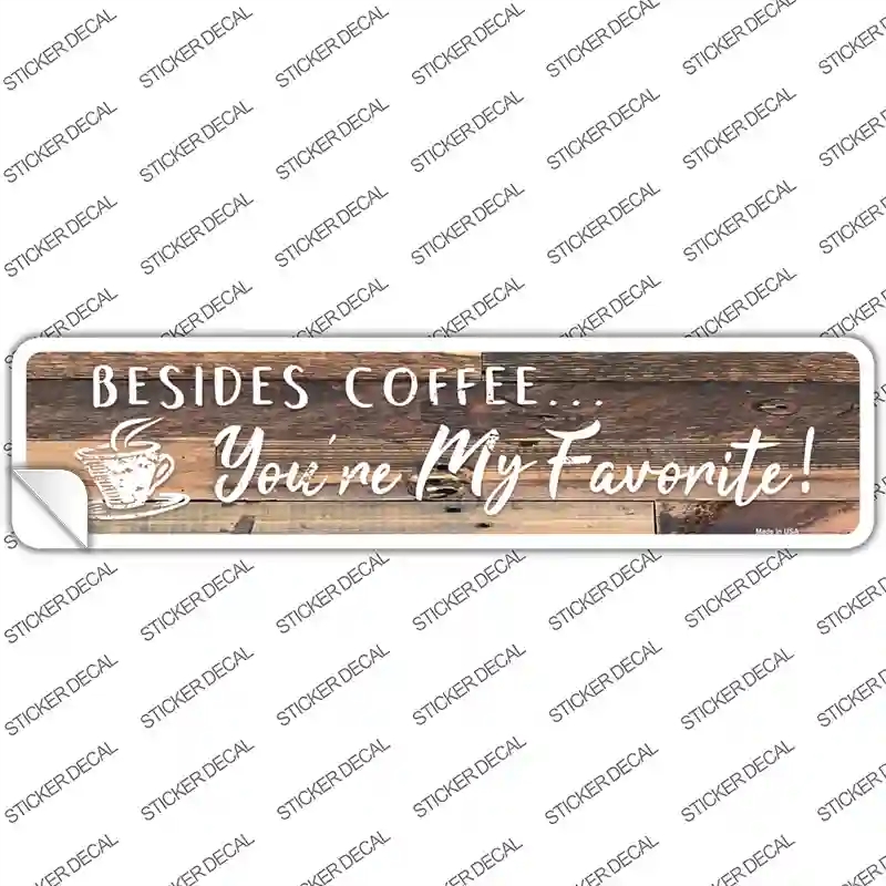 K-921s-L Beside Coffee Novelty Narrow Sticker Decal, Large