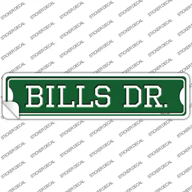 K-946s-S Bills Dr Novelty Narrow Sticker Decal, Small