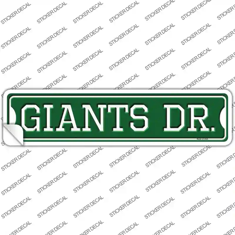 K-958s-S Giants Dr Novelty Narrow Sticker Decal, Small