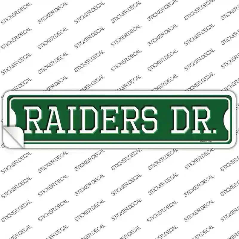 K-965s-XL Raiders Dr Novelty Narrow Sticker Decal, Extra Large