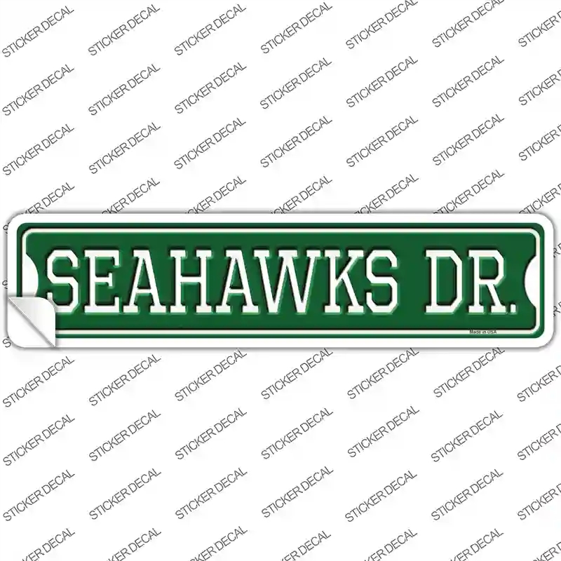 K-970s-L Seahawks Dr Novelty Narrow Sticker Decal, Large