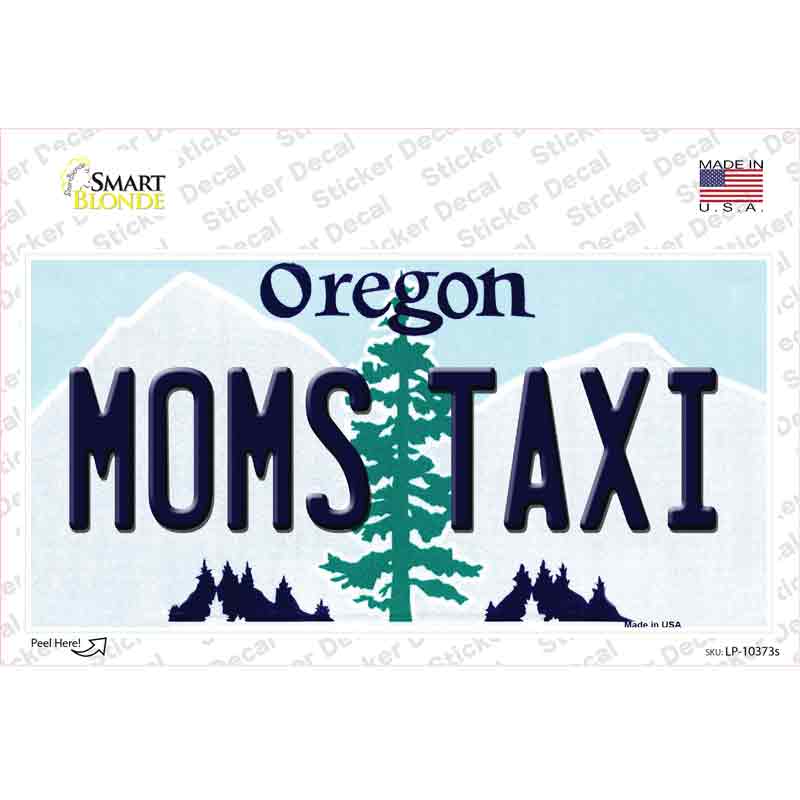LP-10373s-M Moms Taxi Oregon Novelty Sticker Decal, Medium