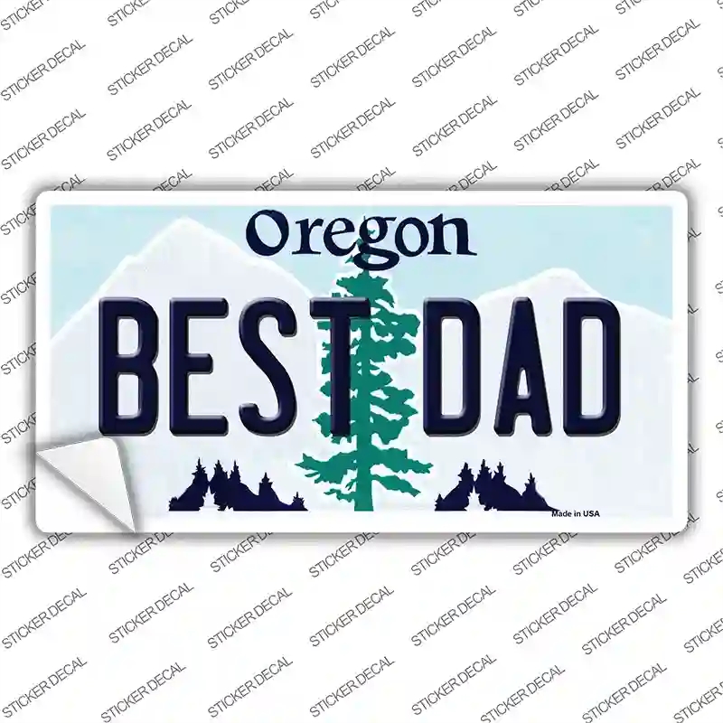 LP-10382s-XL Best Dad Oregon Novelty Sticker Decal, Extra Large