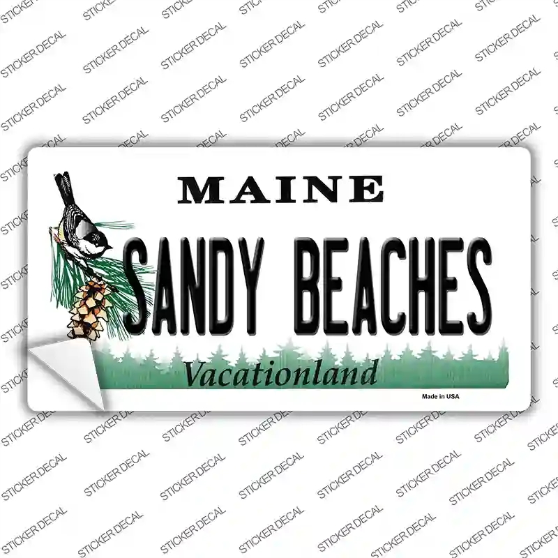 LP-10398s-XL Sandy Beaches Maine Novelty Sticker Decal, Extra Large