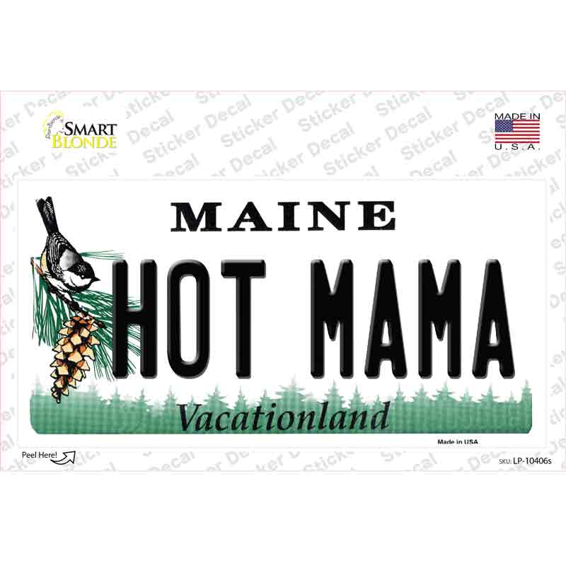 LP-10406s-M Hot Mama Maine Novelty Sticker Decal, Medium