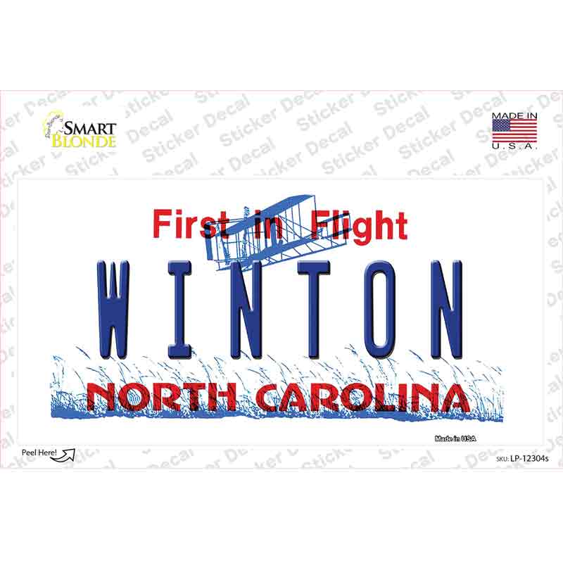LP-12304s-M North Carolina Winton Novelty Sticker Decal, Medium