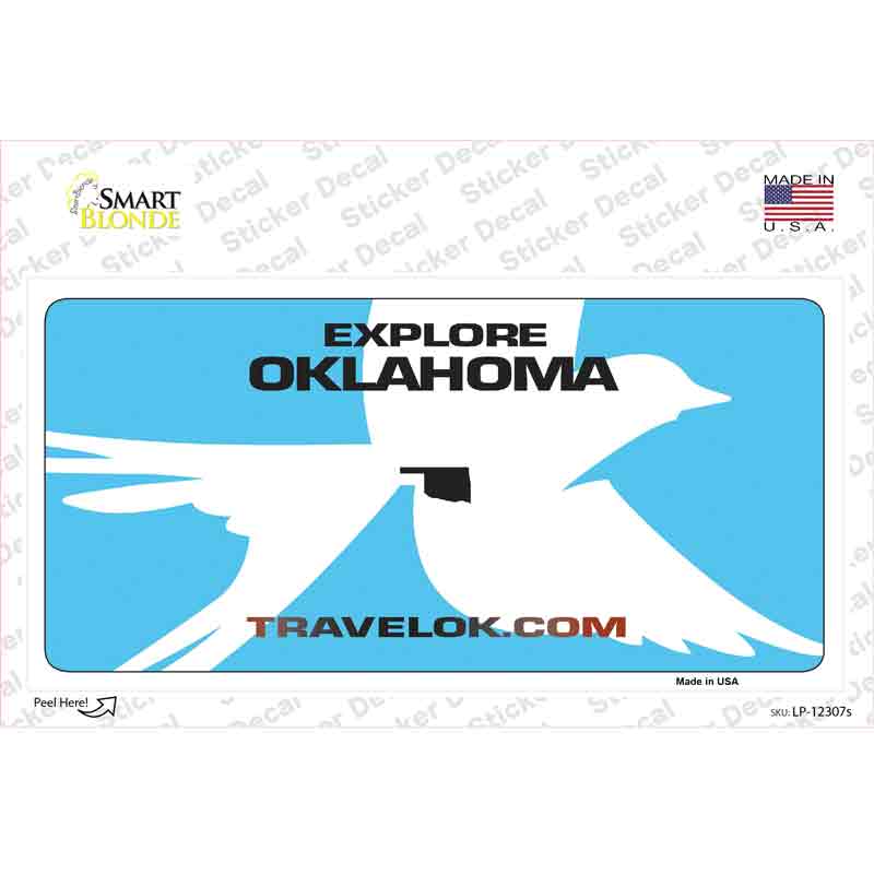 LP-12307s-M Oklahoma Travel Blank Novelty Sticker Decal, Medium
